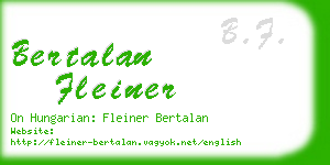 bertalan fleiner business card